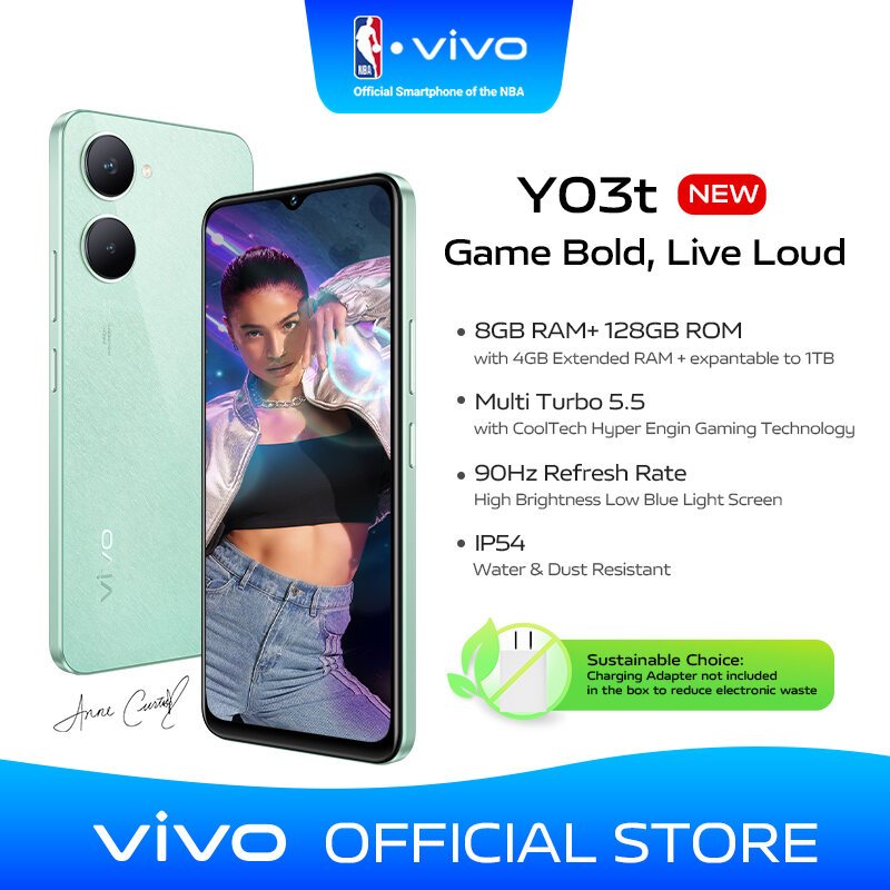 VIVO Y03T (4GB+64GB/4GB+128) | โทรศัพท์มือถือวีโว่ | จอ 6.56 นิ้ว | กล้อง 13 MP | ชิป Helio G85 | เครื่องมือ1