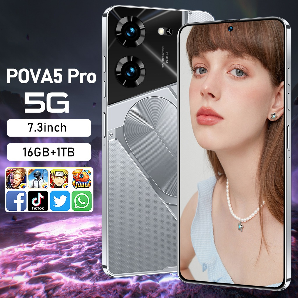 [คลังสินค้าพร้อม] Tecno Pova 5 Pro 5G Original (16+512GB) 6.78” FHD Android 18W รับประกันหนึ่งปี