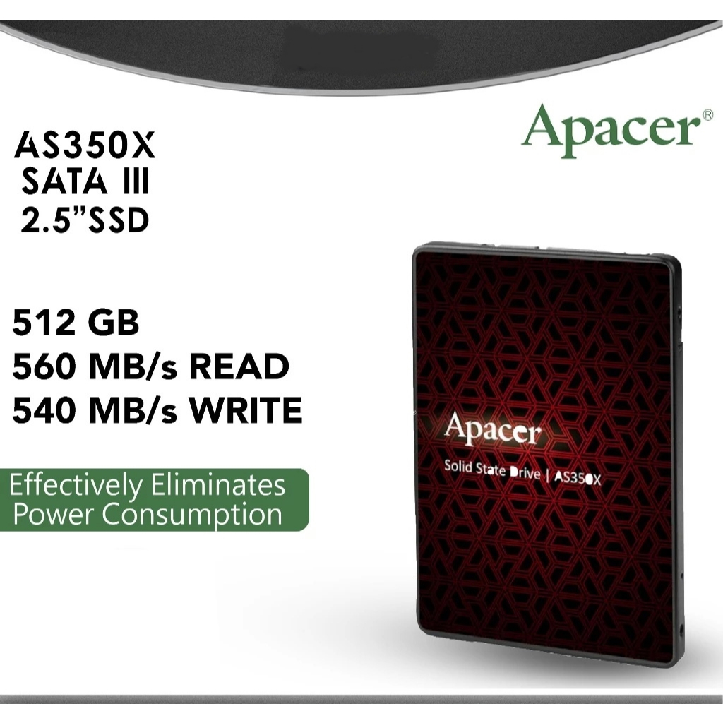 512GB SSD (เอสเอสดี) APACER AS350X SATA III (AP512GAS350XR-1) รับประกัน 3 ปี