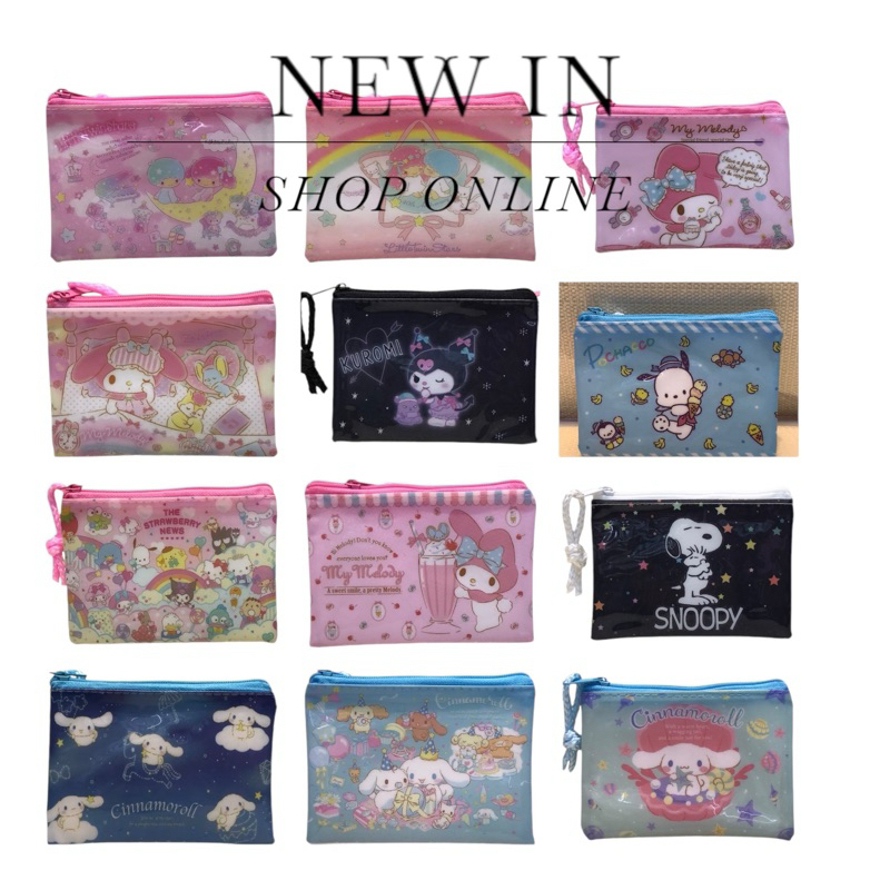 กระเป๋าสตางค์ ใส่เหรียญ Sanrio ซองซิปลายการ์ตูน ซองใส่ตังค์ 🍭🎀