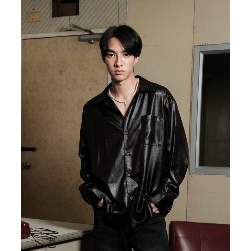 Begunclothes ll Faux Leather Long-Sleeve Shirt