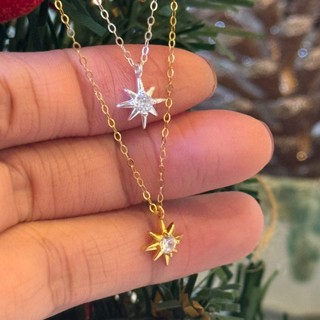 Suwann.na สร้อยคอ สร้อยคอเงินแท้ สร้อยเพชรแฉก