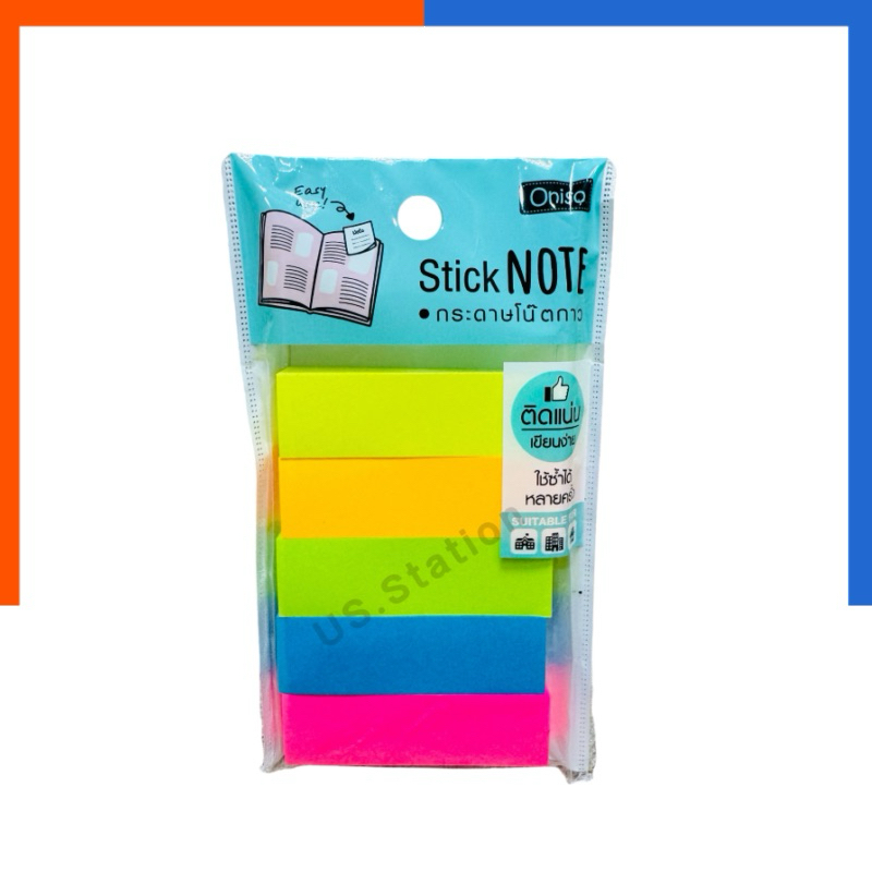 อินเด็ก 5 สี กระดาษคั่นหนังสือ oniso ONI-228MC 1.5ซมx5สี กระดาษคั่นหน้า แพค 500แผ่น [สีละ 100แผ่น] พร้อมส่ง US.Station