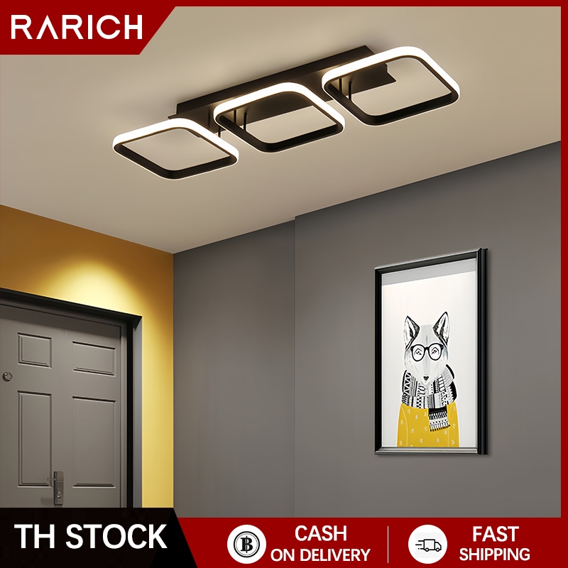 33W LED โคมไฟเพดาน สีดำ นอร์ดิก ทันสมัย ห้องใต้หลังคา ระเบียง ทางเดิน ทางเข้า บาร์ โคมไฟประดับตกแต่ง