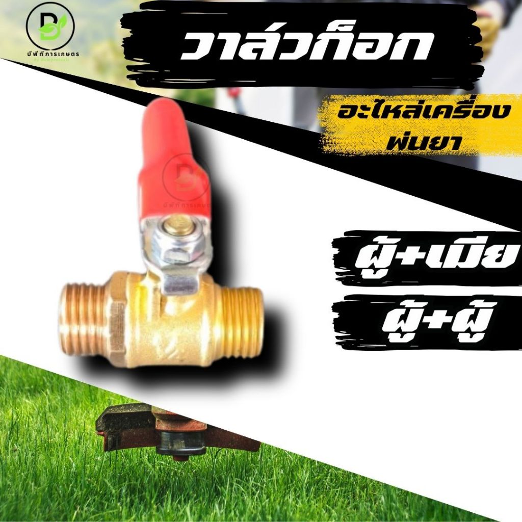 บอลวาล์วทองเหลือง 1/4 ก๊อกพ่นยา ผู้-เมีย ก๊อกเปิด-ปิดสำหรับต่อกับด้ามพ่นยา เครื่องพ่นยา สินค้าทดแทน