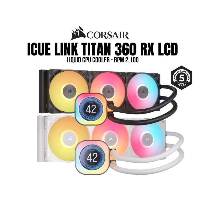 ส่งทันที CPU LIQUID COOLER CORSAIR iCUE LINK TITAN 240 RX TITAN 360 RX LCD ARGB AIO