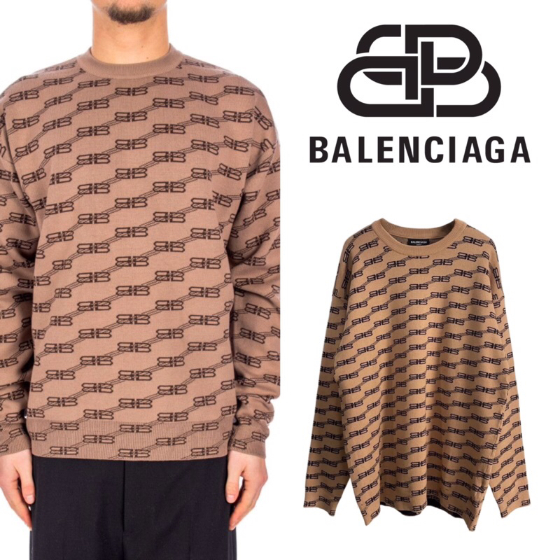 เสื้อสเวตเตอร์แขนยาว Balenciaga License BB Logo Sweater