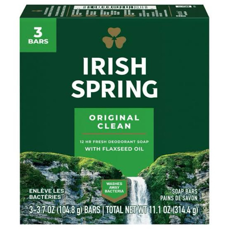 W Irish spring soap 3 bars สบู่ไอริชสปริง นำเข้าจากUSA แท้ ออริจินัล