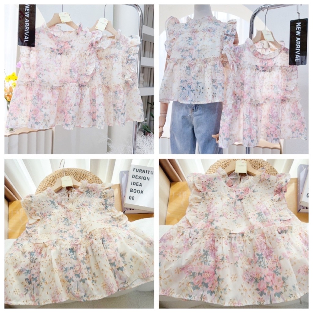 ป้าย Sherbet เสื้อแขนกุดระบาย 2 ชั้น ผ้าลูกไม้ปักฉลุลาย อก 38 นิ้ว ยาว 20 นิ้ว