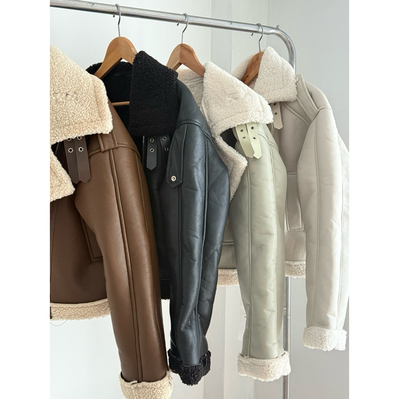 Vathunkjai jacket แจ็คเกตหนัง ข้างในขนแกะนุ่มนิ่ม อุ่นมาก