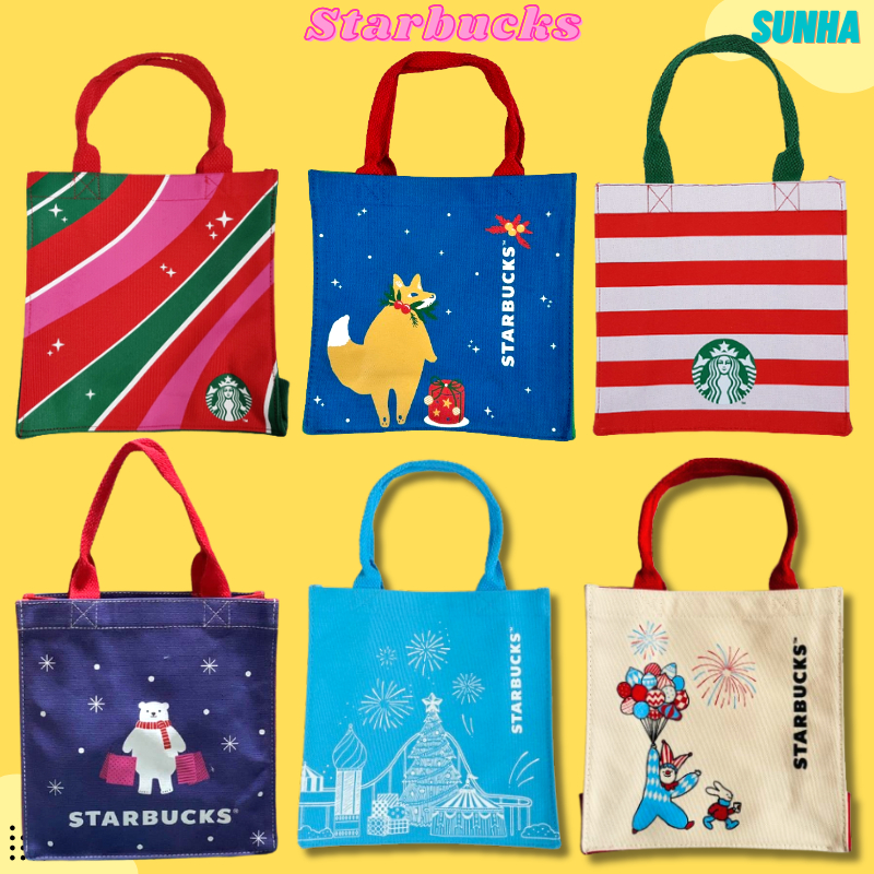 Sale กระเป๋า ผ้าลดโลกร้อน สตาร์บัคส์ ของแท้ 100% Starbucks Holidays Bag