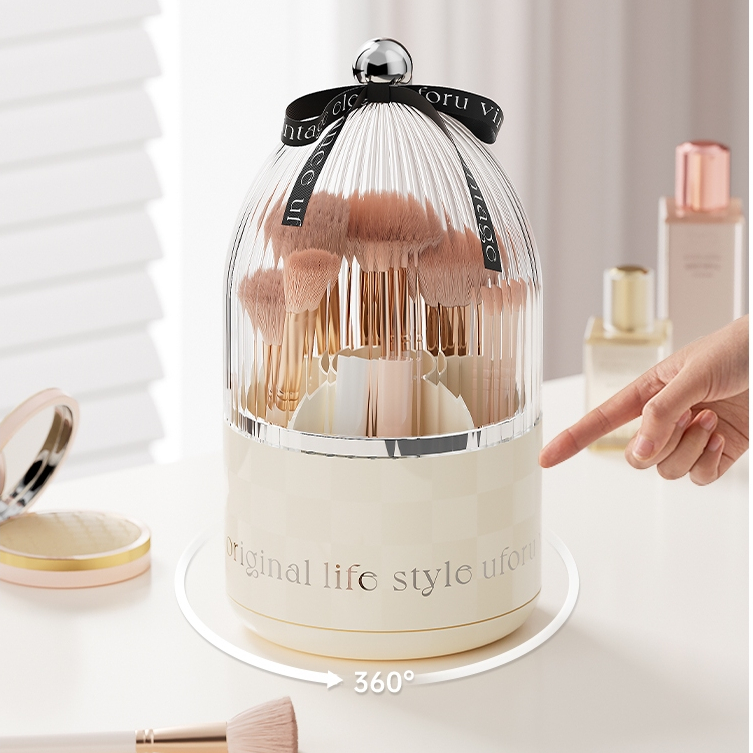 กล่องเก็บแปรงแต่งหน้า🎀Big Size🎀ใหญ่ จุแปรงได้มากขึ้น หมุนได้ 360 องศา - รูปที่ 2