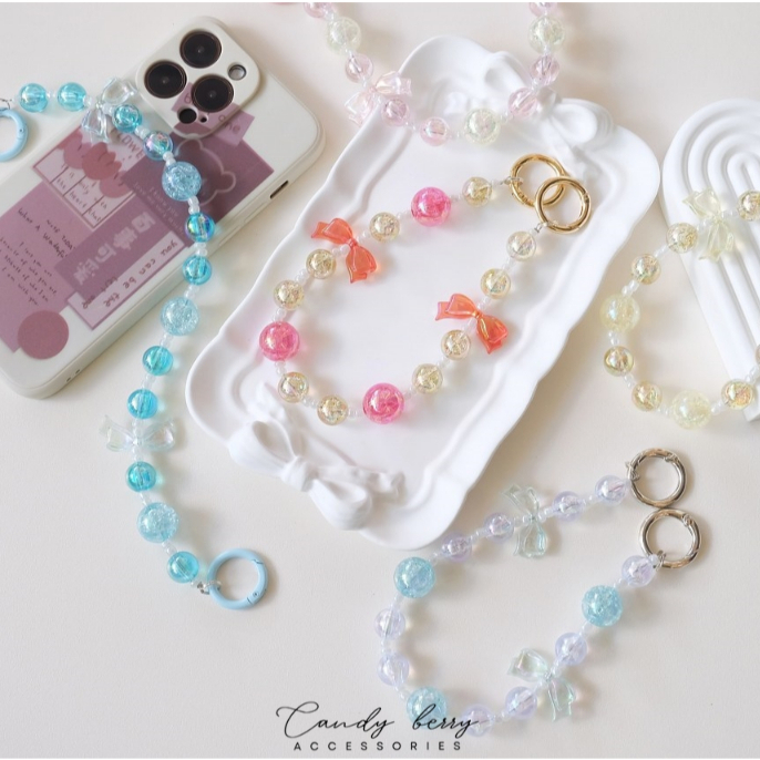 [พร้อมส่งในไทย] สายห้อยโทรศัพท์ party collection สายแข็งเรง คล้องตุ๊กตา คล้องกระเป๋าได้ No.BC-059