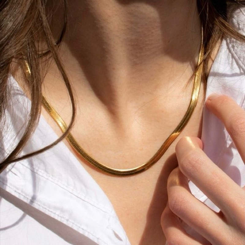 14K gold plated basic necklace