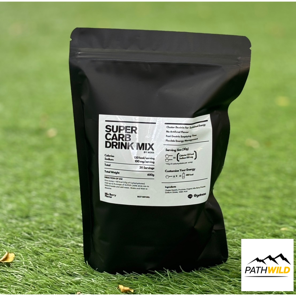 SUPER CARB DRINK READY MIX by NOSS ผงชงคาร์โบไฮเดรตให้พลังงานสำหรับนักกีฬา ใช้ดื่มระหว่างออกกำลังต่อเนื่อง