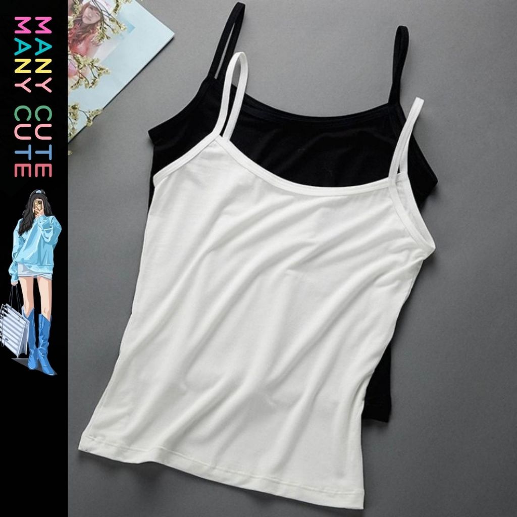 เสื้อสายเดี่ยว เสื้อซับใน ซับในสายเดี่ยว ผ้าบางเบาใส่สบายมาก ผ้านุ่ม การันตีคุณภาพ ManyCute