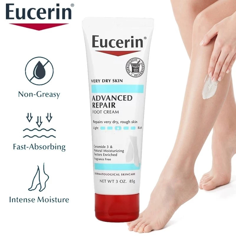 Eucerin Advanced Repair Hand Cream 78g/Foot Cream 85g ครีมทามือ บำรุงเท้า ผิวแห้ง หยาบกร้าน