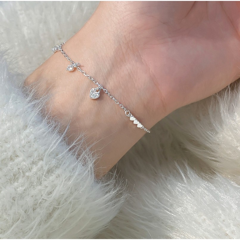 Lovely  bracelet BLS-011 สร้อยข้อมือเงินแท้ 92.5% ขนาดความยาว 16+2.5cm
