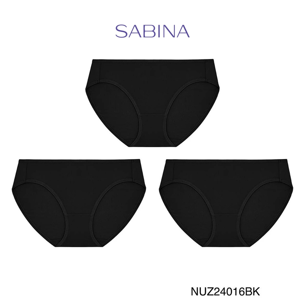 Sabina กางเกงชั้นใน (Set 3 ชิ้น) Microfiber Everyday Series กางเกงในทรงบิกินี่ รหัส NUZ24016BK - สีดำ