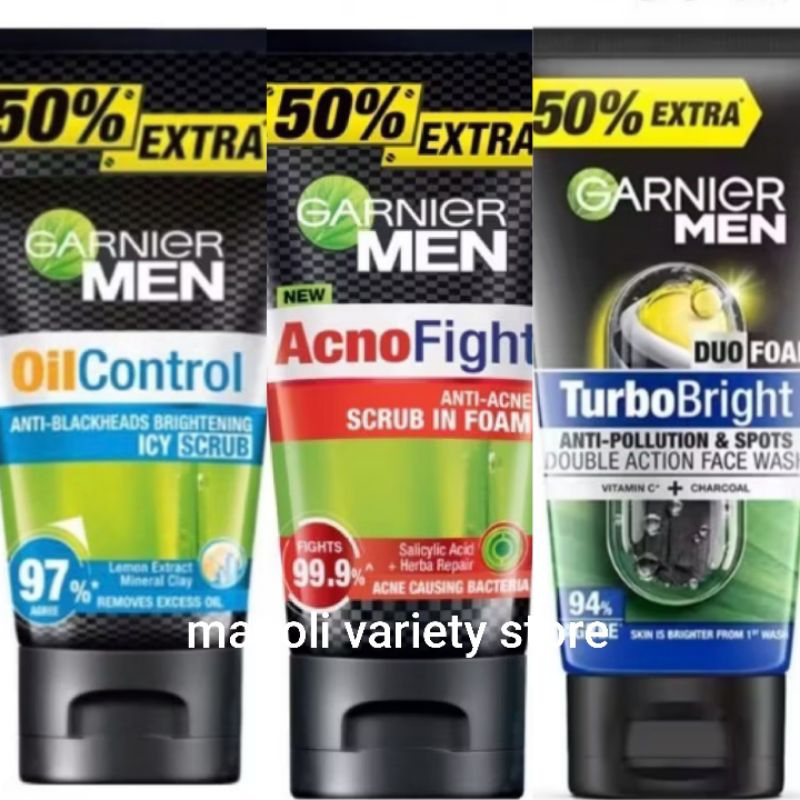 ขนาด150มล. Garnier Men โฟมการ์นิเย่ (หมดอายุ 2027) สิวเสี้ยน กระจ่างใส ลดความมัน Oil control acne สิวหัวดำ
