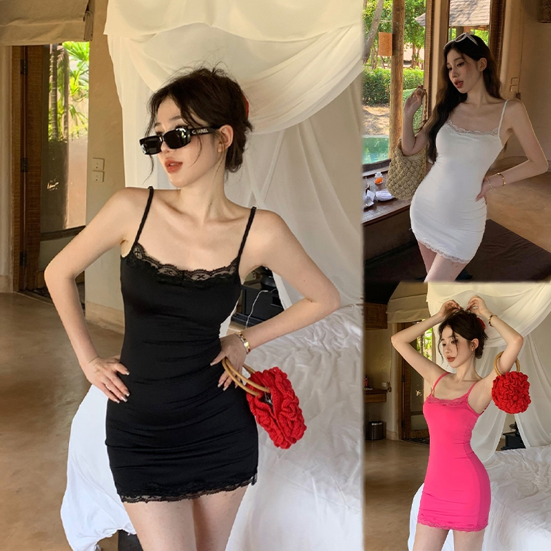 พร้อมส่งในไทย กระโปรง ทรงเข้ารูป ชุดไปทะเล beach dress สไตล์เซ็กซี่  สําหรับเด็กผู้หญิงH9447