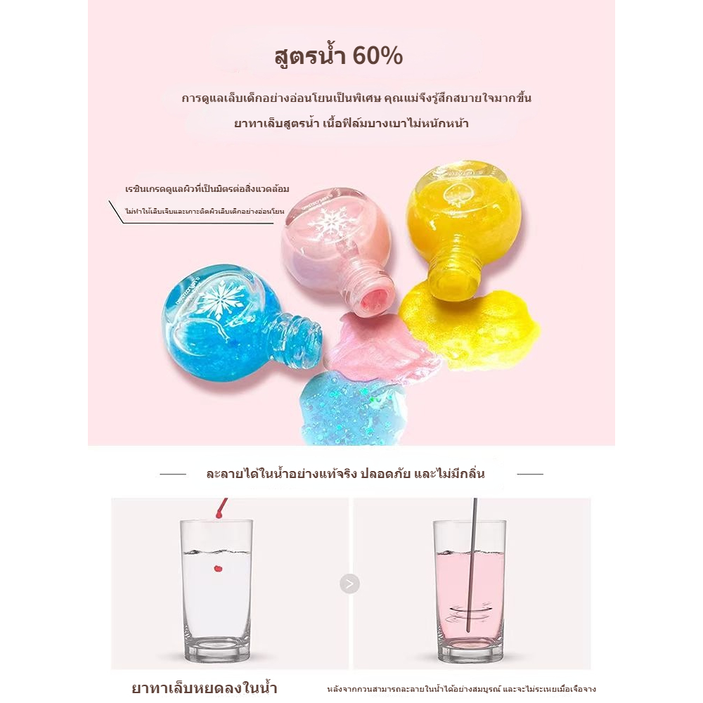 ชุดยาทาเล็บเด็ก Disney Pure Plant Princess Glitter ปลอดสารพิษ ไม่มีกลิ่น และลอกได้ สำหรับเด็กผู้หญิงเท่านั้น - รูปที่ 7