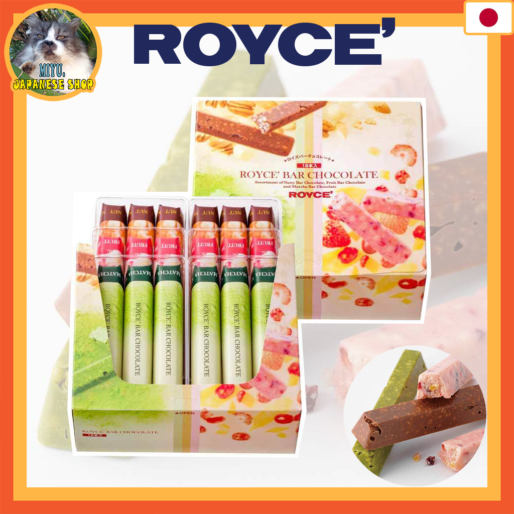 HOKKAIDO ROYCE' Royce Bar Chocolate, [Assortment of 3 types] [Nutty Bar Chocolate] [Fruit Bar Chocol