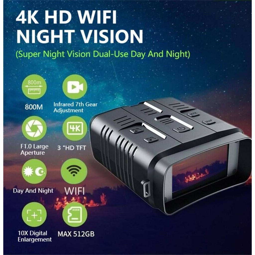4K อินฟราเรดการมองเห็นได้ในเวลากลางคืน กล้องส่องทางไกลการมองเห็นได้ในเวลากลางคืนอุปกรณ์กล้องโทรทรรศน์อินฟราเรดสำหร