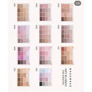 (กดในไลฟ์ลด40%) WAKEMAKE Soft Blurring Eye Palette พาเลท 16 ช่อง เนื้อนุ่มละเอียด ติดทน