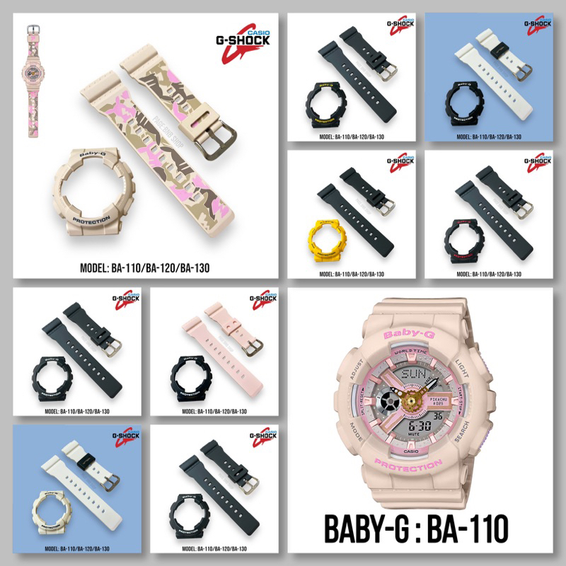 (แถมไขควง‼️) สายนาฬิกา casio BABY-G รุ่น Ba-110,Ba-120,Ba-130