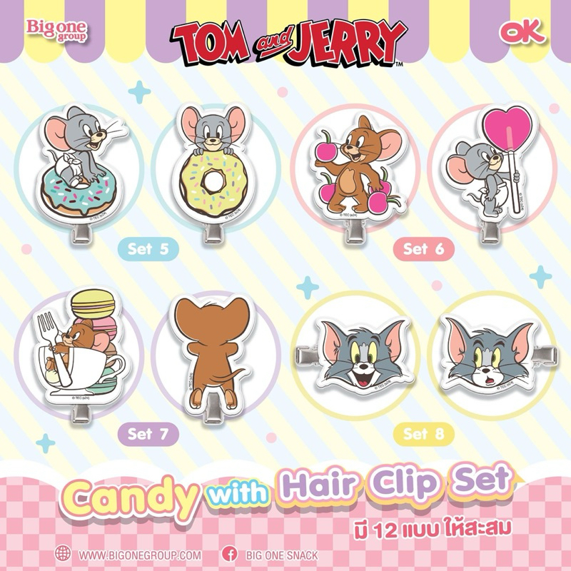 ล็อตสุดท้าย!! ***เฉพาะกิ๊บติดผมทอมแอนด์เจอร์รี*** Tom and Jerry Hair Clip Set (ไม่รวมขนม) - รูปที่ 2
