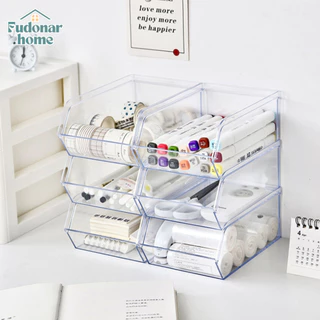 Fudonar กล่องใส่ปากกา กล่องเก็บเครื่องเขียน วางซ้อนได้ กล่องเก็บอุปกรณ์ขนาดเล็ก [สินค้าพร้อมส่ง]
