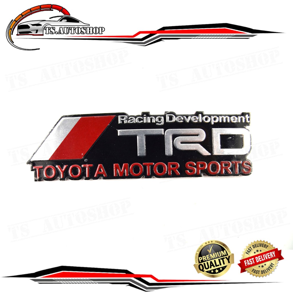 logo plate TRD โลโก้ แผ่นเพลท ลาย TRD toyota motor sports จำนวน 1 ชิ้น