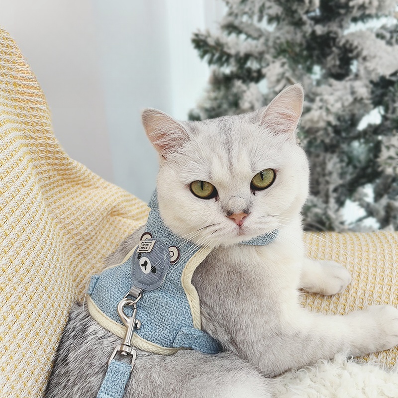 สายจูงสัตว์เลี้ยง 🐾 ใช้ได้กับสุนัข แมว กระต่าย 🐕🐱🐇 ขนาดเล็ก ปลอดภัย น่ารัก สวมใส่สบาย พร้อมลุย! 🌟 - รูปที่ 4