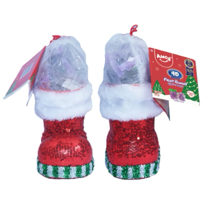 🎄รองเท้าคริสต์มาส เยลลี่🎁 4D 3D Delicious Gummy Grape Burst Christsmas Boots 80g.