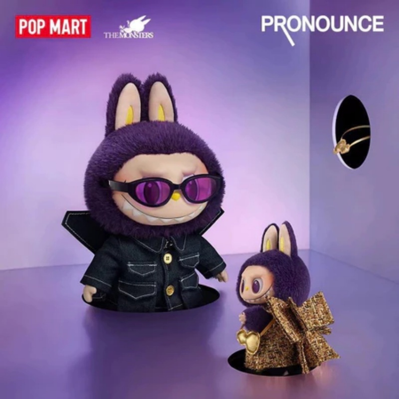 POPMART พร้อมส่งในไทย บู้ม่วง LABUBU × PRONOUNCE - WINGS OF FORTUNE Vinyl Plush Hanging Card
