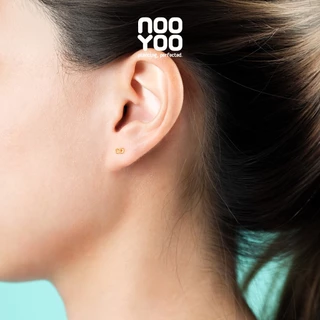 NooYoo ต่างหูสำหรับผิวแพ้ง่าย Mini Infinity Surgical Steel (สีขาว/สีทอง)