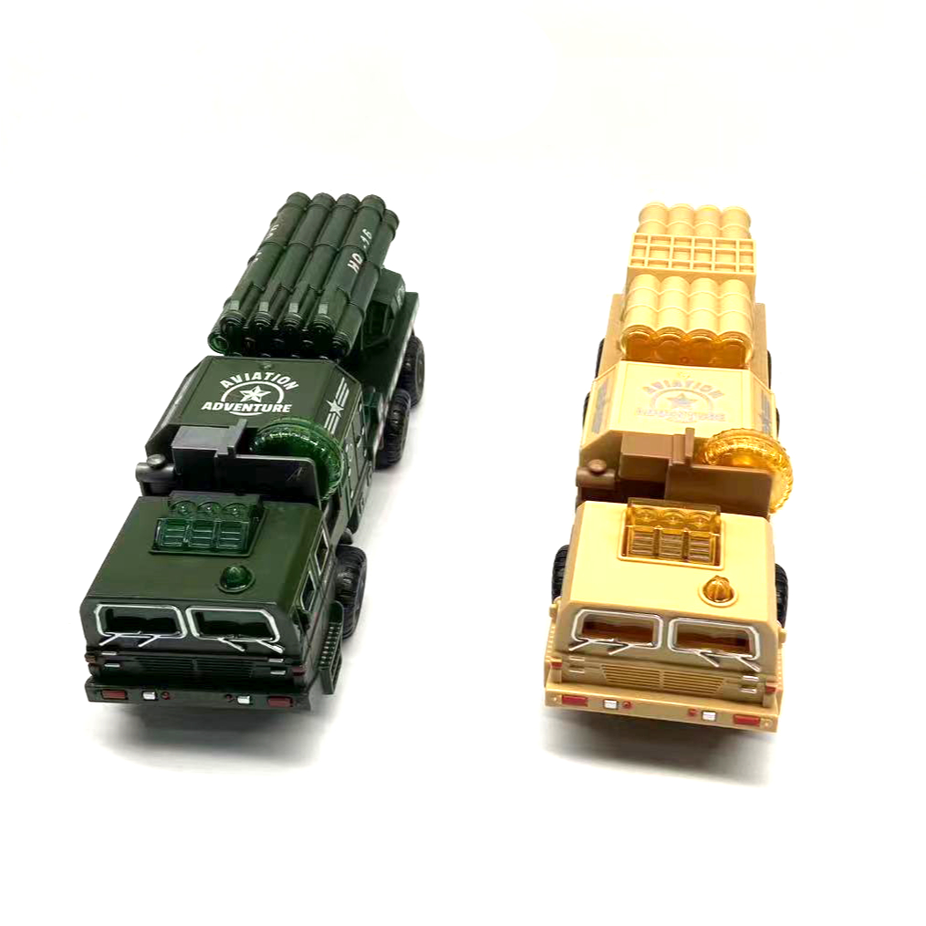 พร้อมส่ง รถของเล่น รถขีปนาวุธ รถทหาร รถปืนใหญ่เสมือนจริง รถบรรทุกจรวดทหาร หมุนได้มีไฟมีเสียง เสริมพัฒนาการ