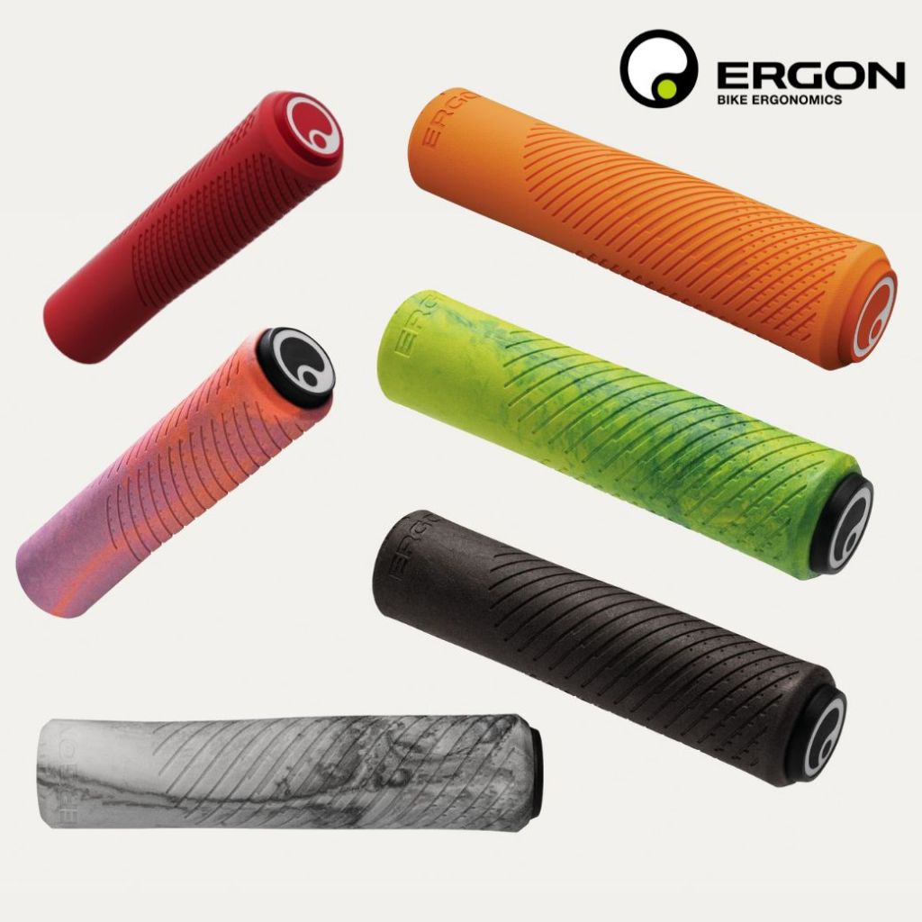 ปลอกแฮนด์ เสือภูเขา Ergon GXR กระชับ เข้ารูปมือ เนื้อยางสูตรพิเศษ น้ำหนักเบา 93 กรัม