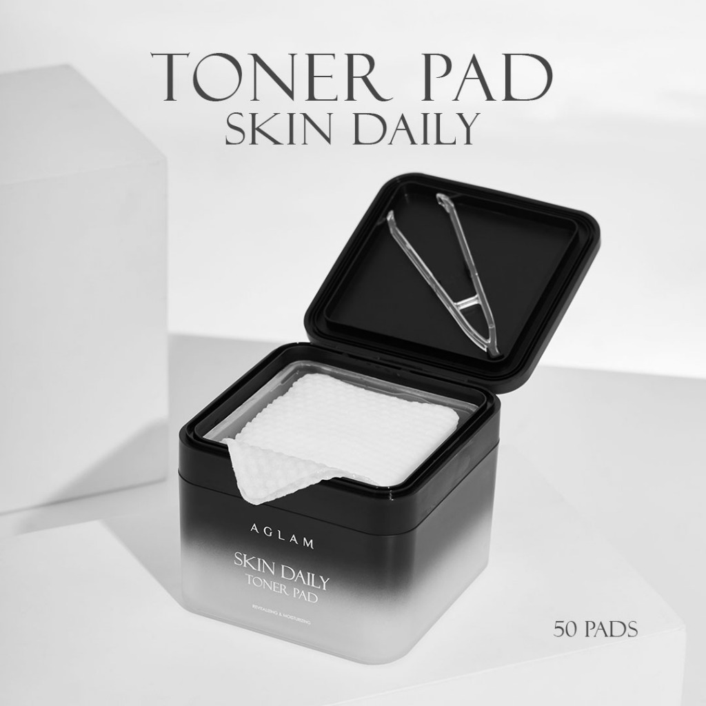 (พร้อมส่ง/ของแท้) AGLAM TONER PAD SKIN DAILY - 1 กระปุก 50 แผ่น