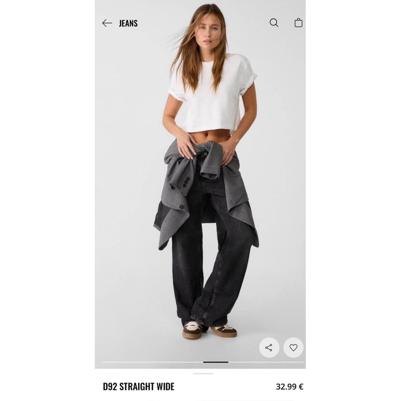 Stradivarius STRAIGHT leg Jean แท้ กางเกงยีนส์ เอวสูงทรงขากระบอกกลาง