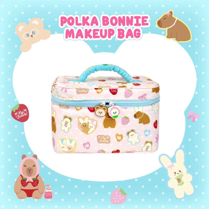 💗พร้อมส่ง💗 🧸 กระเป๋าเครื่องสำอางค์ Polka Bonnie Makeup Bag แบรนด์ Hej Bonnie