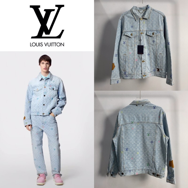 เสื้อแจ็คเก็ตยีนส์แขนยาว Louis Vuitton Monogram Denim Jacket