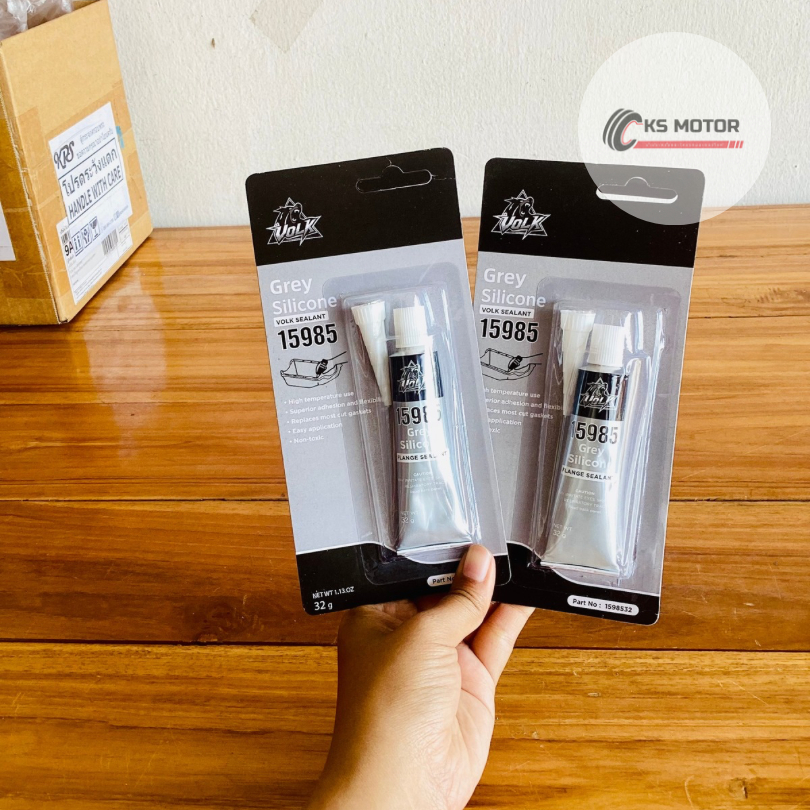 กาวทาประเก็น VOLK 15985 Silicone Grey เนือกาวละเอียดป้องกันรั่วซึม (2ชิ้น)