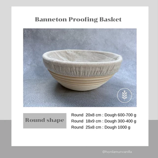 Banneton proofing Basket for sourdough ตะกร้าหวายพร้อมผ้ารอง ตะกร้าขึ้นรูปขนมปัง