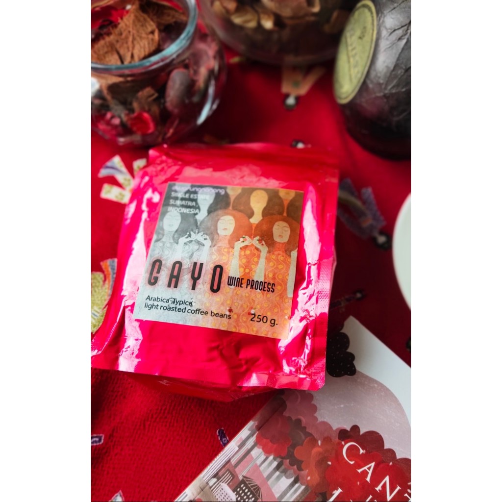 Gayo Wine, Single Estate เมล็ดกาแฟกาโย สุมาตรา อินโดนีเซีย Gayo Coffee Sumatra Indonesia, ขนาด 250 g.