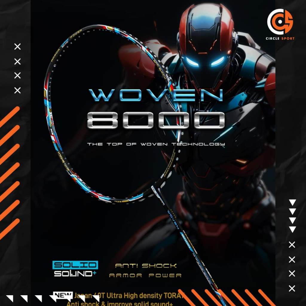 FELET WOVEN 8000 (3U / 4U) สามารถขึ้นเอ็นได้ถึง 38LBS ไม้แบดมินตัน (สินค้าลิขสิทธิ์แท้ 100%)