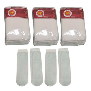 ถุงเท้าพยาบาลสีขาว caiing เนื้อบางเบา ใส่สบาย แพ็ค 12 คู่ (พ…