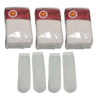 ถุงเท้าพยาบาลสีขาว caiing เนื้อบางเบา ใส่สบาย แพ็ค 12 คู่ (พร้อมส่ง)