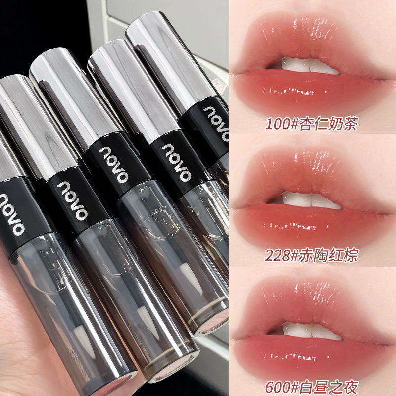 6253 (ใหม่/แท้) NOVO Raincoat Lipstick ลิปสติก พร้อมเจลล็อคลิป 2 in 1 ติดทนยาวนาน กันน้ำดีมาก
